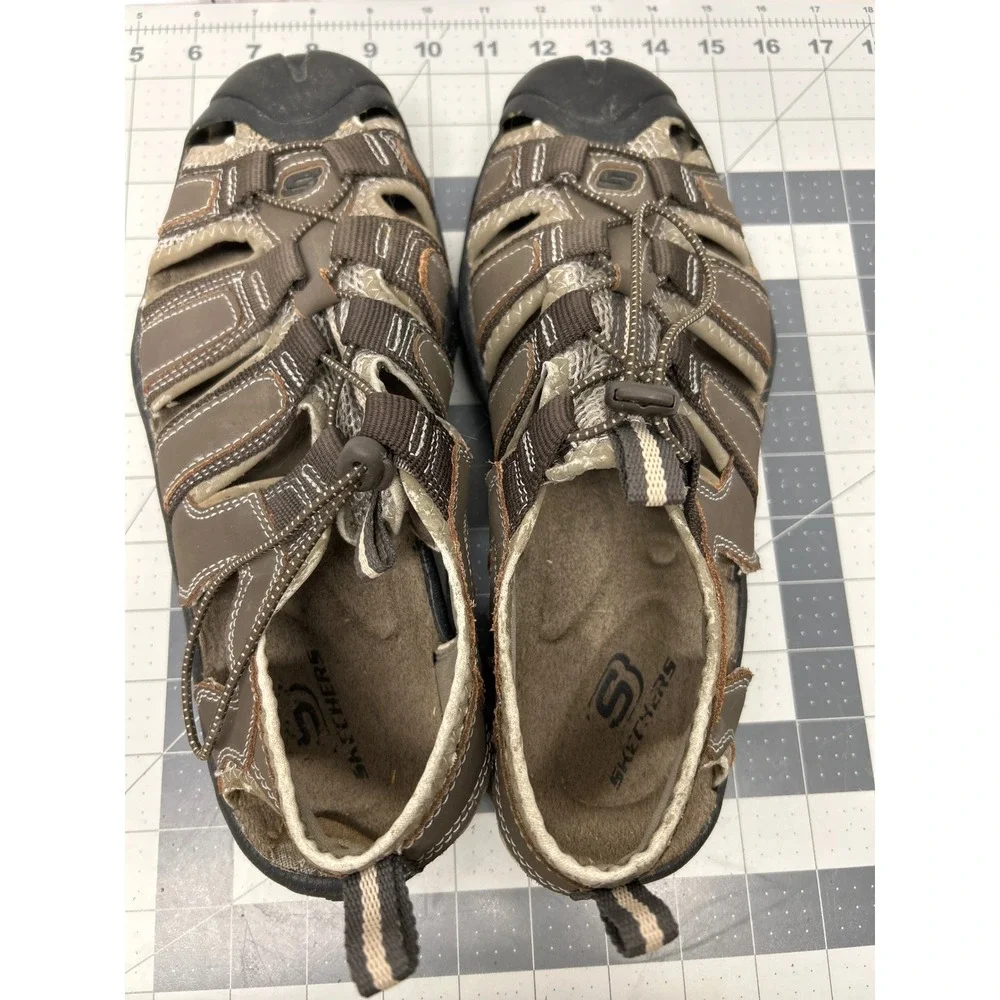 Skechers Hiking Water Sandals Mens 10 Brown‎ Journeyman Rugged Outdoor